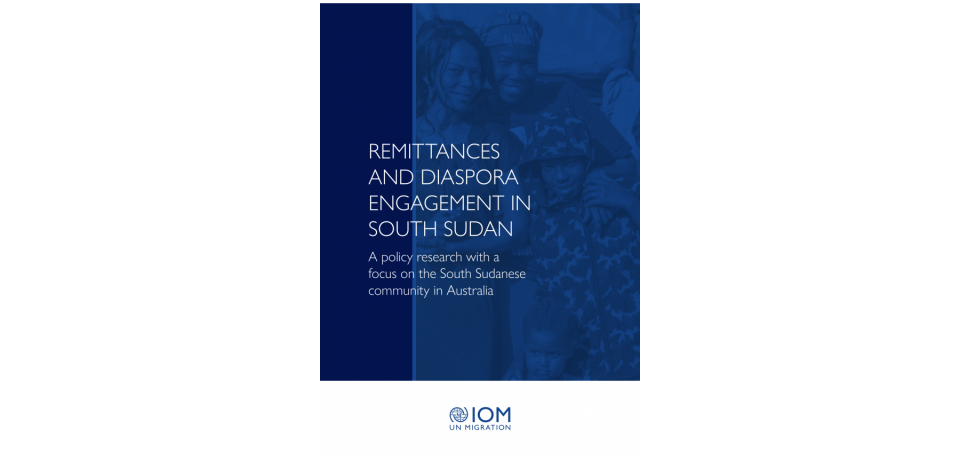 Front cover of the Remittances and Diaspora Engagement in South Sudan report