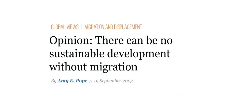 There can be no sustainable development without migration