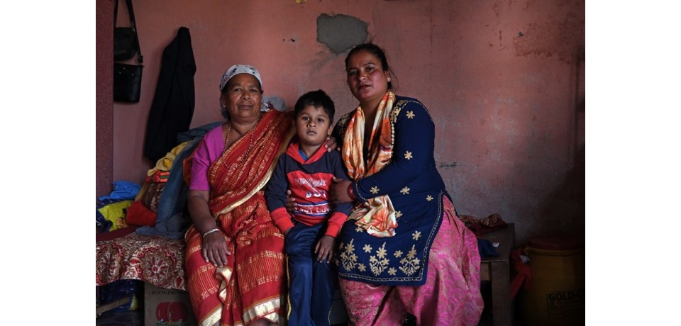 Image of two women and a child from Nepal