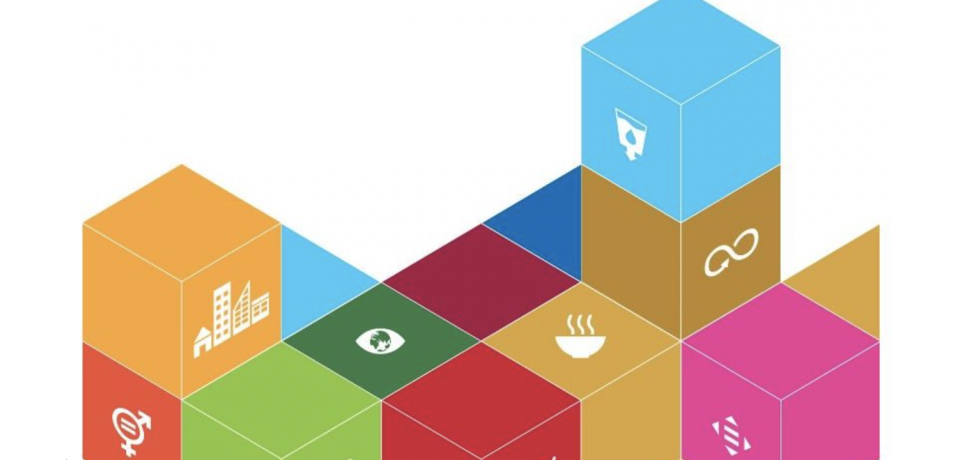 An image of the SDG logos as building blocks.