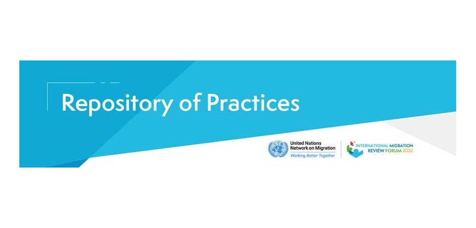 Banner for the new UN Migration Network Repository of Practices