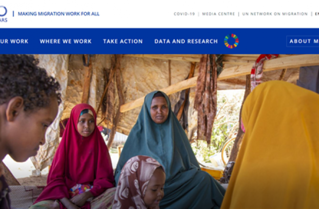 IOM's website page on migration and sustainable development