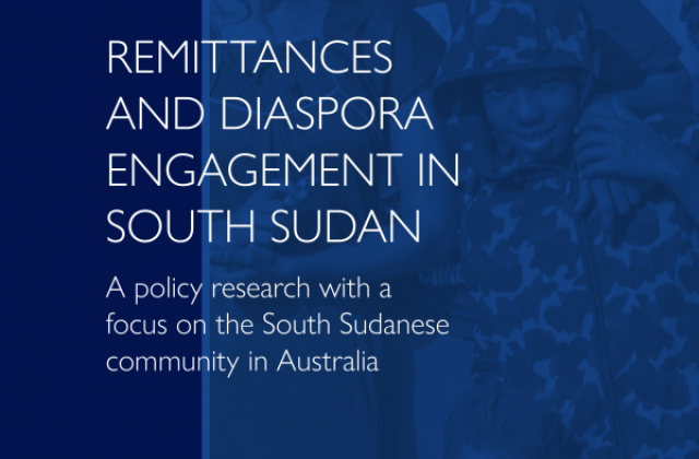 Front cover of the Remittances and Diaspora Engagement in South Sudan report
