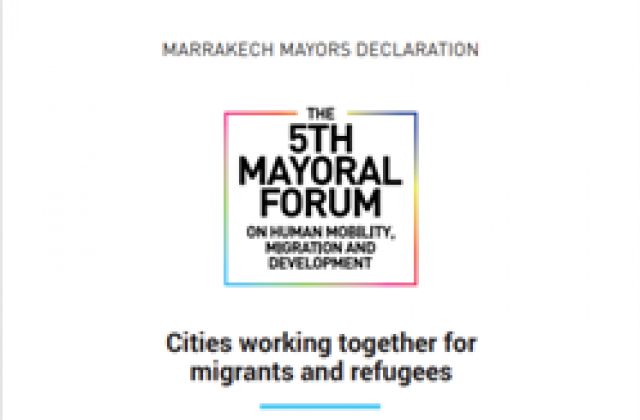 Front cover of the Marrakech Mayors Declaration