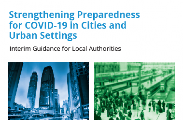 Front cover of the WHO Strengthening Preparedness for COVID-19 in Cities and Urban Settings