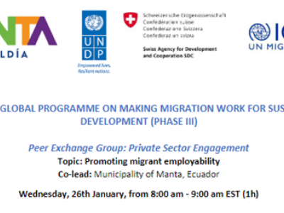 Invitation image for an upcoming event on private sector engagement for migration and sustainable development